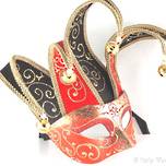 Masquerade Mask - Jolly Brillante Red Black Gold