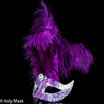 Masquerade Mask - Star Silver-Purple (Feather)