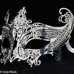 Metal Filigree Masquerade Mask - Catwoman (Silver)