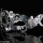 Metal Filigree Masquerade Mask - Cleopatra Silver
