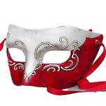 Masquerade Mask Eleganza - Red-White