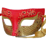 Venetian Masquerade Mask - Decor Red Gold