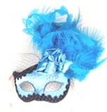 Venetian Masquerade Feather Mask - Ciuffo Dolce Rosa (Sky Blue/Aqua)