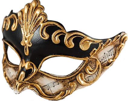 Venetian Masquerade Mask Musica Black