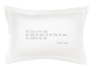 Gorgi 100% White Cotton Oxford Pillowcase with Quote by Elizabeth Edwards