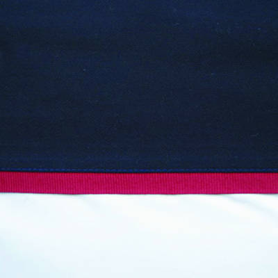 Navy Cuff with Scarlet Gros Grain Cot Flat Sheet