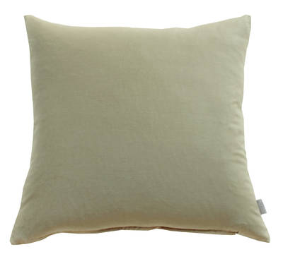 Gorgi Oversized Velvet Cushion in Taupe with Linen Backing