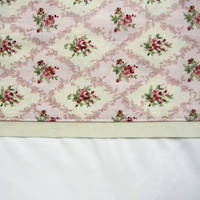 Vintage Pattern Pink Cuff with Beige Gros Grain Cot Flat Sheet