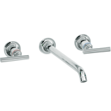 Purist Wall Mount Basin Set with 210mm Spout and Lever Handles