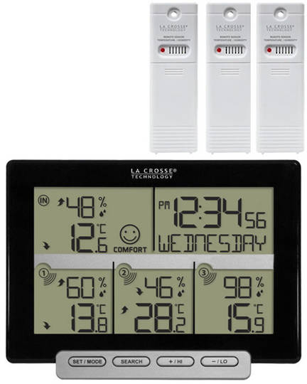 308-1412-3TX La Crosse Weather Station with 3 included Remote Sensors