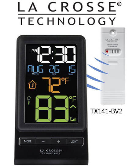 308-1415 La Crosse Colour Digital Wireless Thermometer and Time