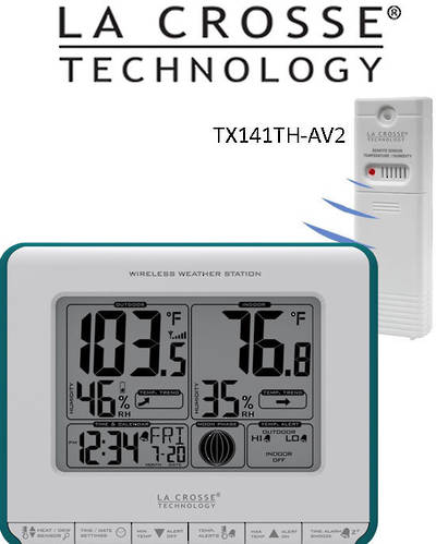 308-1711BL La Crosse Wireless Weather Station with Heat Index and Dew Point