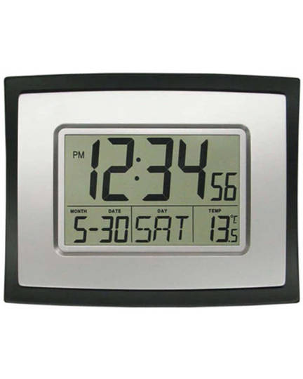 WT-8002U La Crosse 23x18cm Wall Clock with Indoor Temp and Calendar