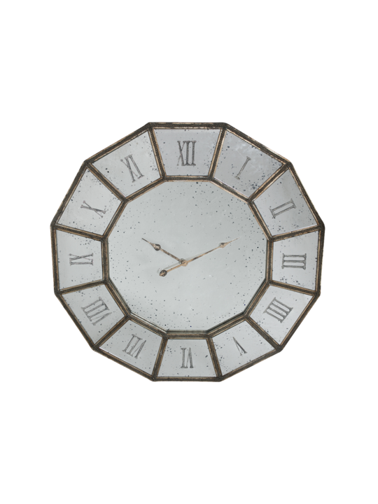 MIRRORED CLOCK ROMAN NUMERIALS