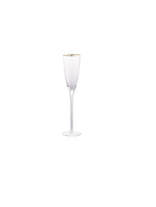 GOLD RIM BUBBLY GLASSES - SET 4