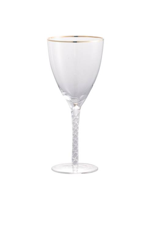 SET/4 GOLD RIM WINE GLASSES