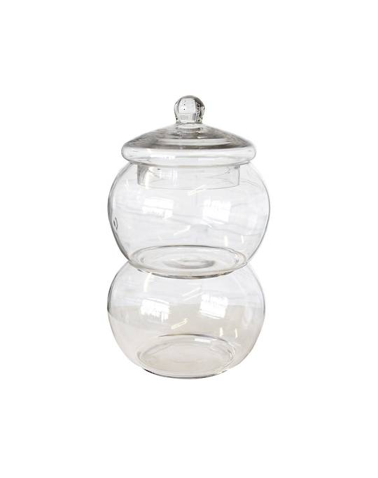 DOUBLE CONDIMENT GLASS HOLDER WITH LID
