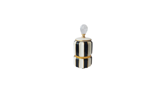 LUXE BOLD STRIPED VASE WITH LID