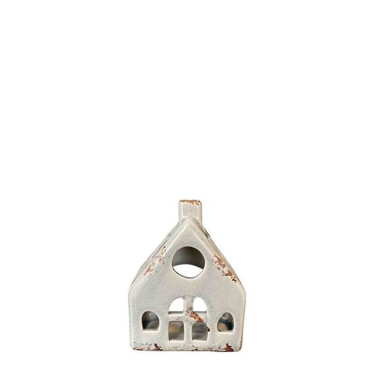 HOUSE WITH CROSS WINDOW TEALIGHT HOLDER MED