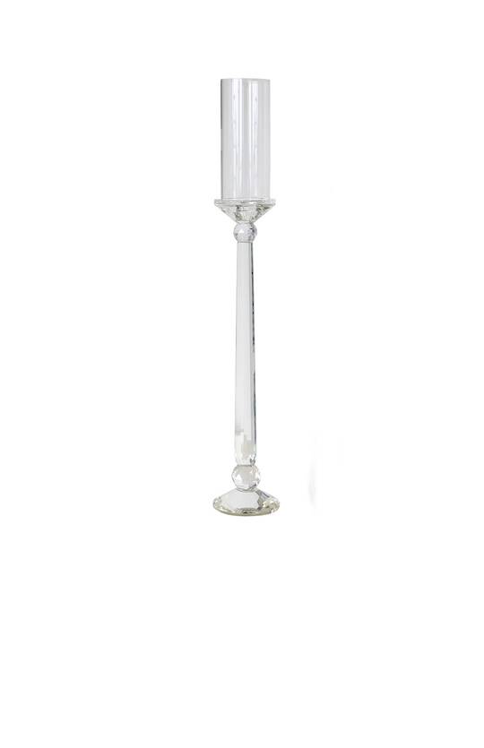 CRYSTAL CANDLE HOLDER 70CM WITH HURRICANE SLEEVE LGE