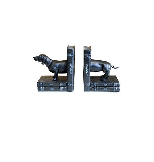 DUCHSHUND ON BOOKS BOOKENDS