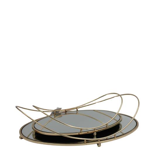 LUXE DECORATIVE GOLD TRAYS OVAL SET 2