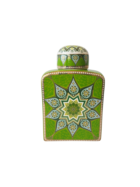 LARGE GREEN MOROCCAN STYLED POT WITH LID