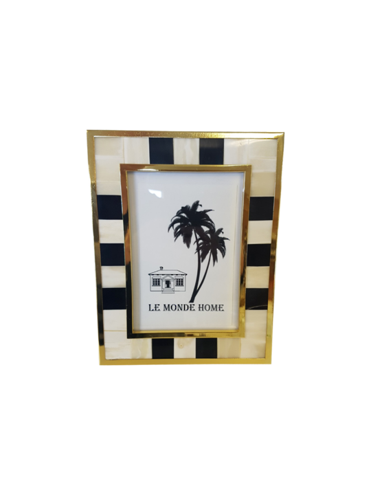 LUXE STRIPED PHOTO FRAME LGE