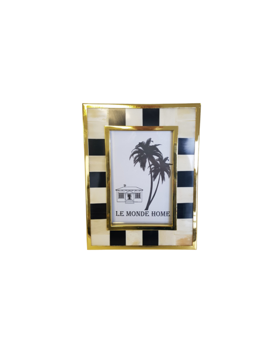 LUXE STRIPED PHOTO FRAME MED