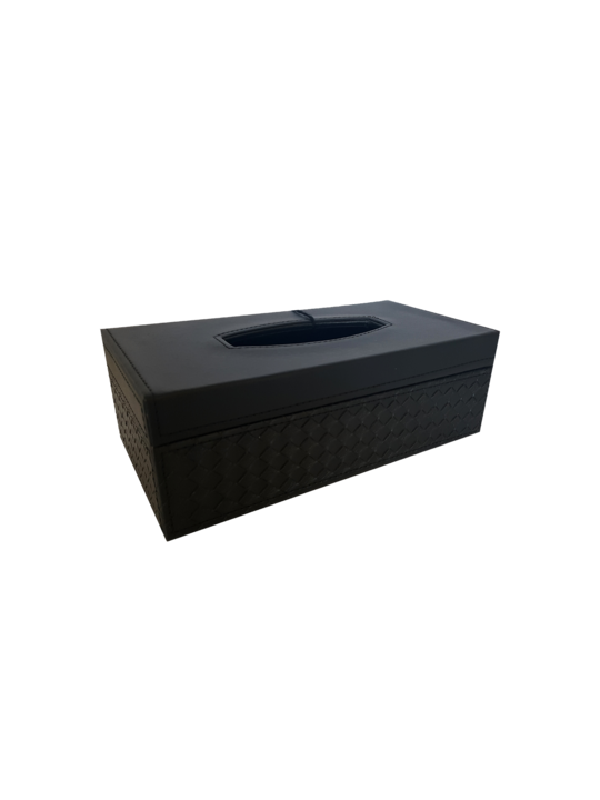 *BLACK TISSUE BOX PLAITED