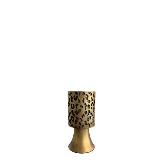 LEOPARD DESIGN CANDLE HOLDER MED