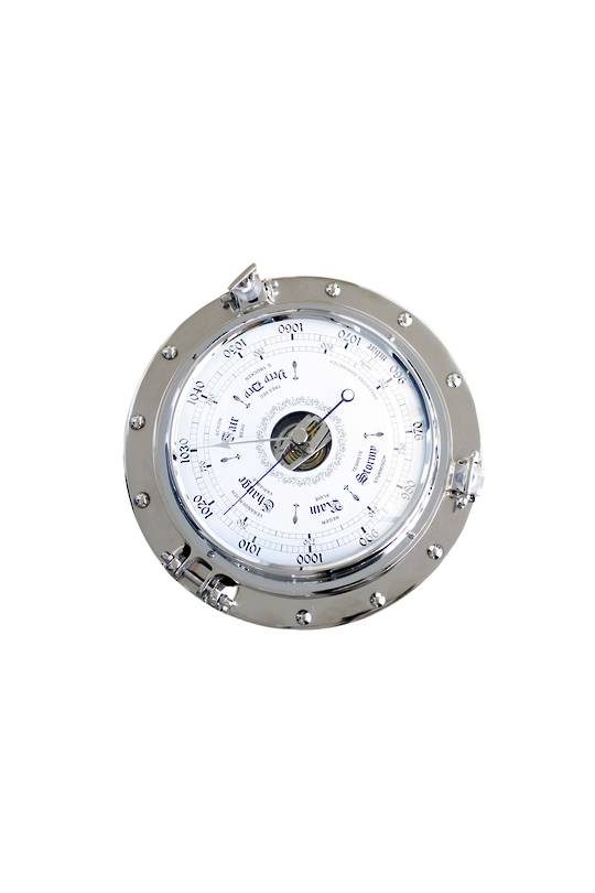 ALUM 220MM BAROMETER ON PORTHOLE BASE NKL