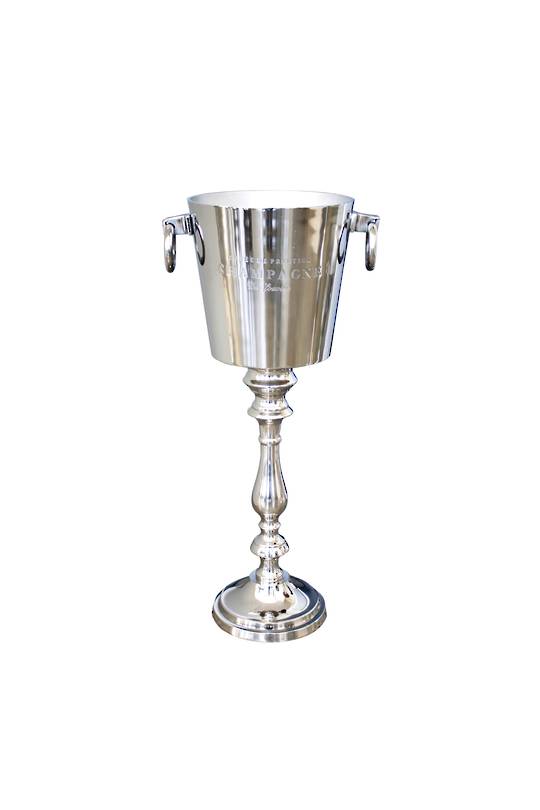 STANDING ALUMINIUM WINE COOLER ON STAND RAW FINISH