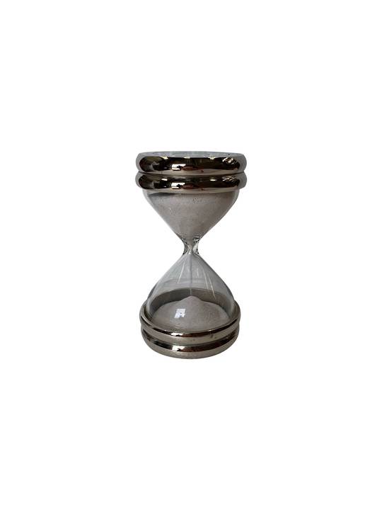 SAND TIMER WITH SILVER CAP DETAIL
