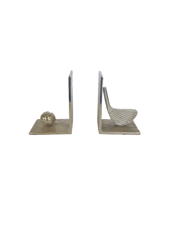 ALUM GOLF PUTTER & BALL BOOKEND SET/2