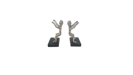 ALUM BOOKEND NKL PEOPLE SET/2