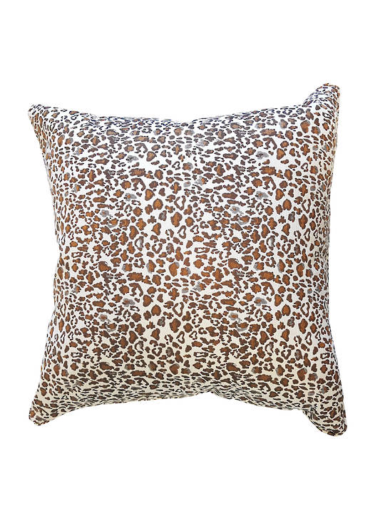 CUSHION COVER LEOPARD PRINT DOUBLE SIDED WITH SELF-PIPING
