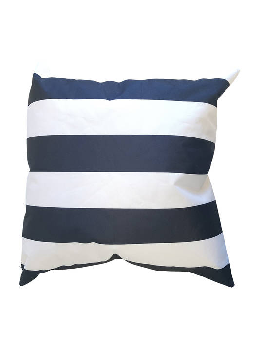CUSHION COVER OUTDOOR BLACK & WHITE STRIPED DOUBLE SIDED
