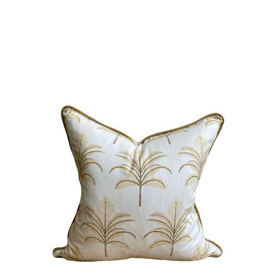 HAMPTONS RANGE PALM TREE CUSHION COVER WITH PIPING