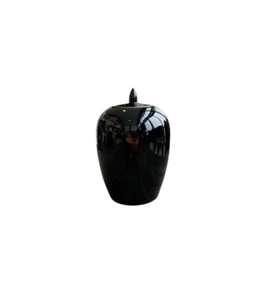 POT WITH LID BLACK SMALL