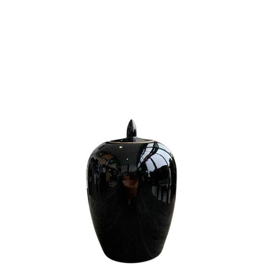 POT WITH LID BLACK SMALL