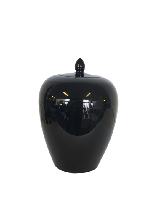 POT WITH LID BLACK SMALL