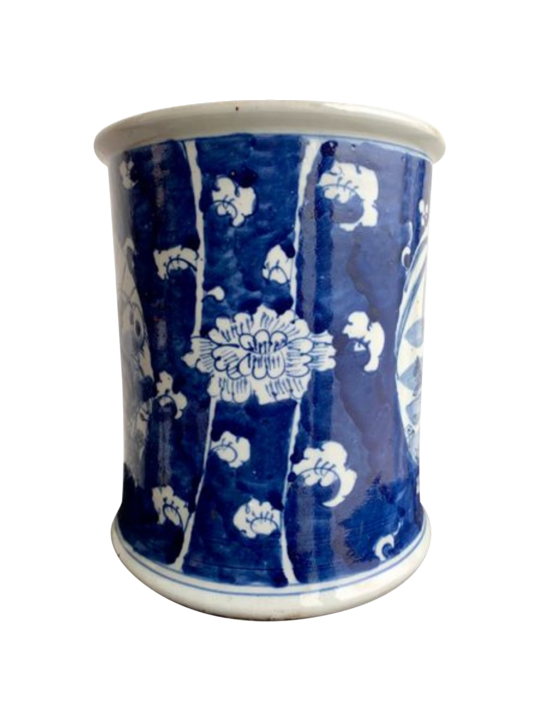 JAR WITH FLAT LID METAL RING BLUE & WHITE DUCKS