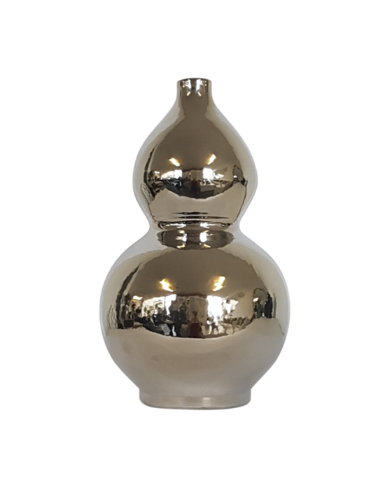 GOURD VASE SILVER METALLIC