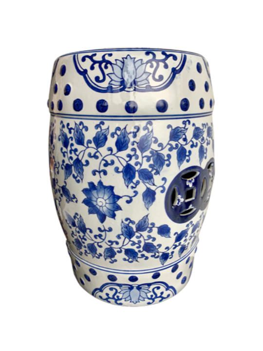 LEAFY STOOL BLUE & WHITE