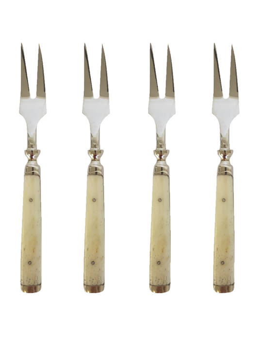 COCKTAIL FORKS BONE HANDLE SET OF 4