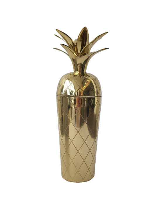 PINEAPPLE COCKTAIL SHAKER STAINLESS STEEL ANTIQUE BRASS FINISH