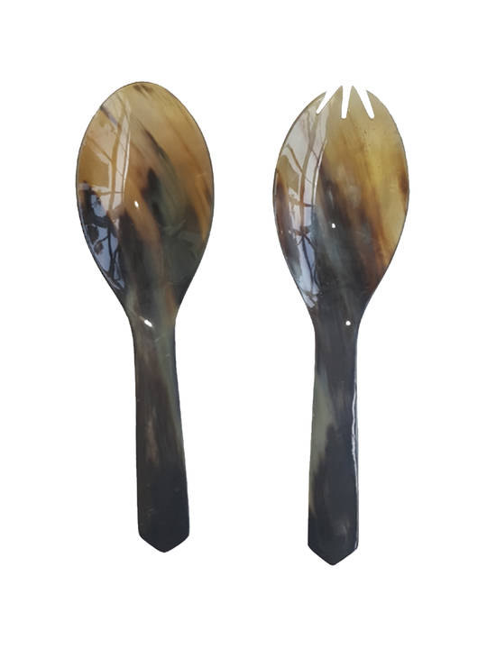 HORN SALAD SERVERS SET OF 2