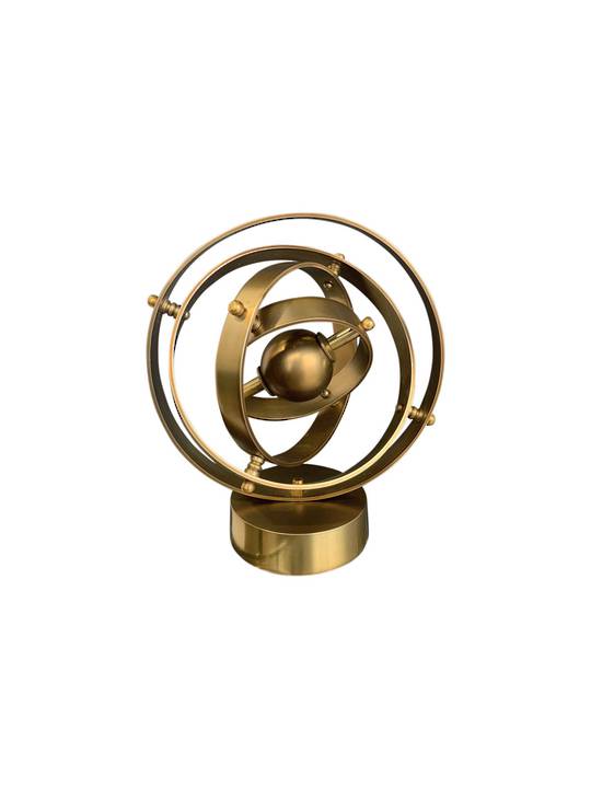 BRASS FINISH ARMILLARY WITH ALUM BALL