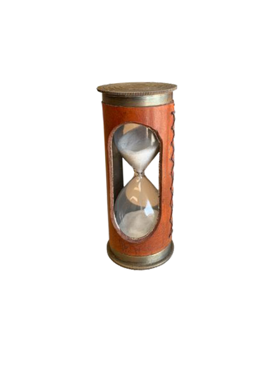 LEATHER COVERED SAND TIMER